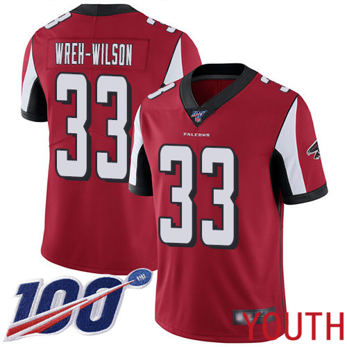 Atlanta Falcons Limited Red Youth Blidi Wreh-Wilson Home Jersey NFL Football #33 100th Season Vapor Untouchable